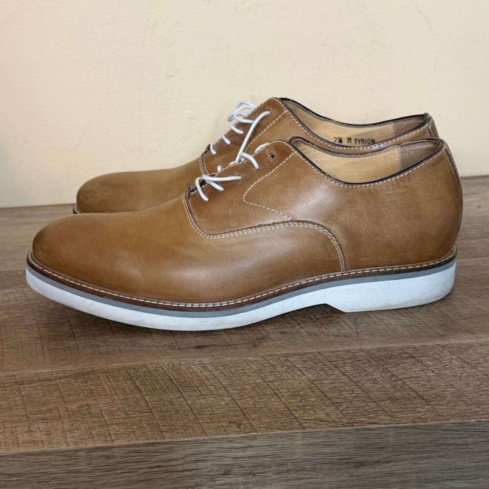 Saks Fifth Avenue Made In Italy Men's US 7.5 Tyrion Brown  Leather Dress Shoes